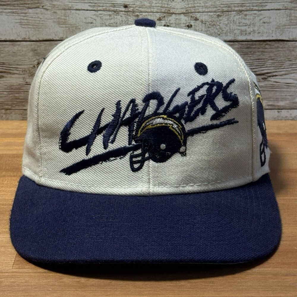 Vintage San Diego Chargers Script Snapback Hat NFL AJD